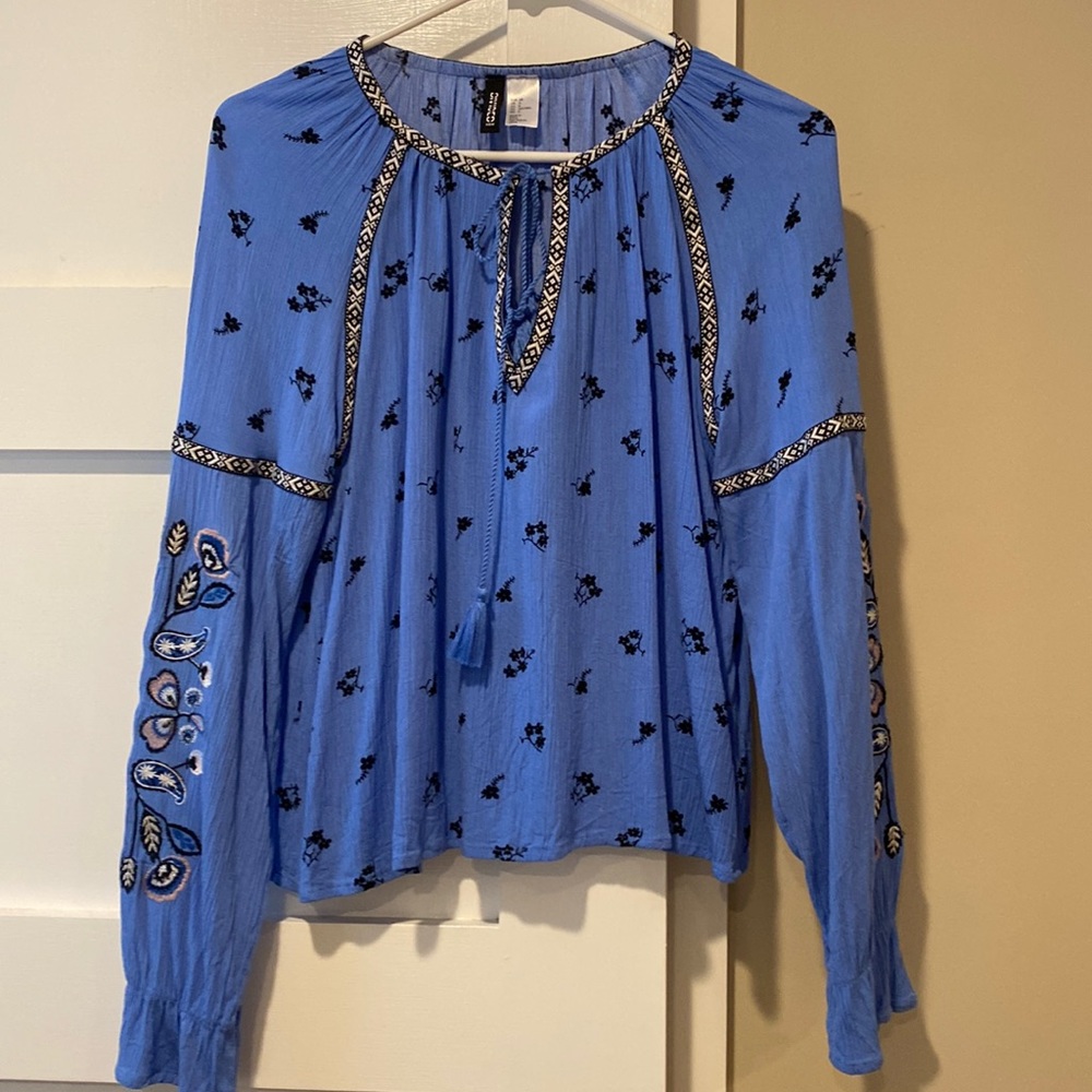 H&M Divided peasant BoHo blouse top 6